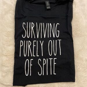 Black Graphic Tee with White Text. New. Never Worn.